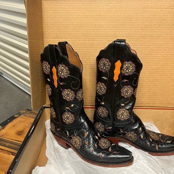 Lucchese cowboy boots western leather hand stitched 6.5 very light usage - Picture 3 of 6